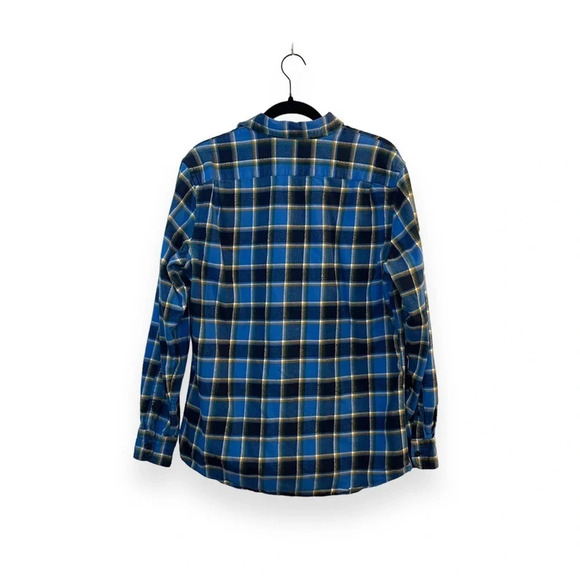 Goodthreads Men’s Heavyweight Brushed Flannel Shirt Jacket in Blue/Yellow Size M - Picture 11 of 13